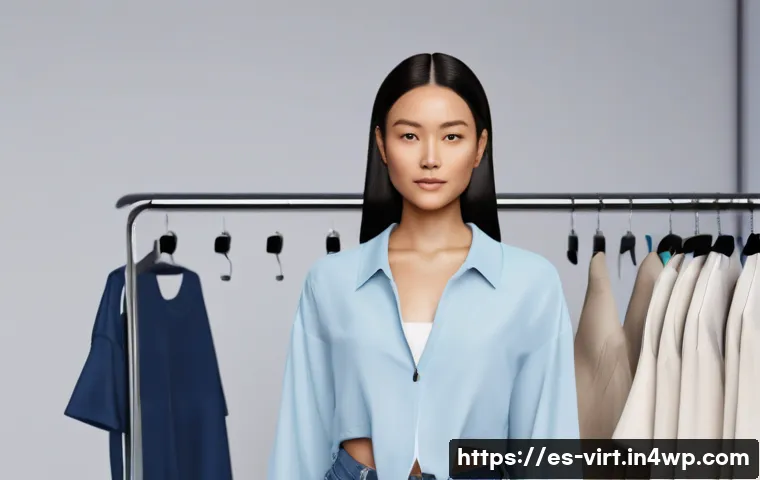가상 피팅 서비스의 경쟁 분석 방법 - **Prompt:** "A diverse young woman in her mid-twenties, with an energetic expression, stands in a sl...